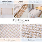 Minimal Cotton Anti Slip Floor Mat 96x50cm Nestasia