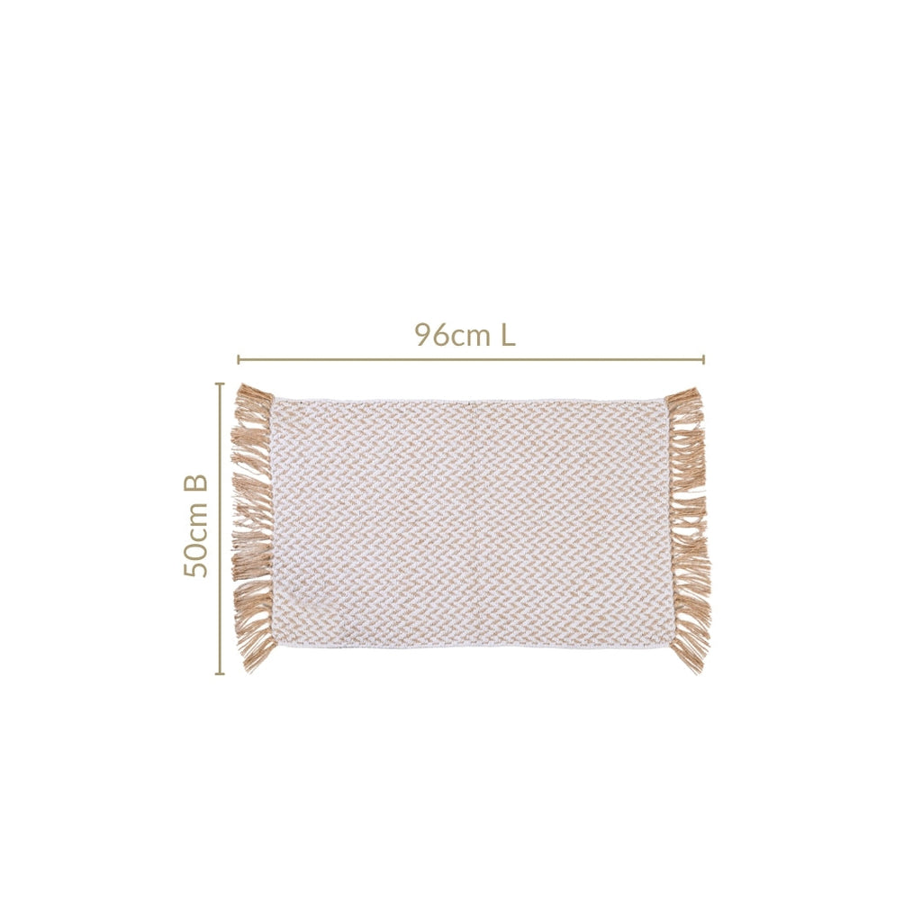 Minimal Cotton Anti Slip Floor Mat 96x50cm Nestasia