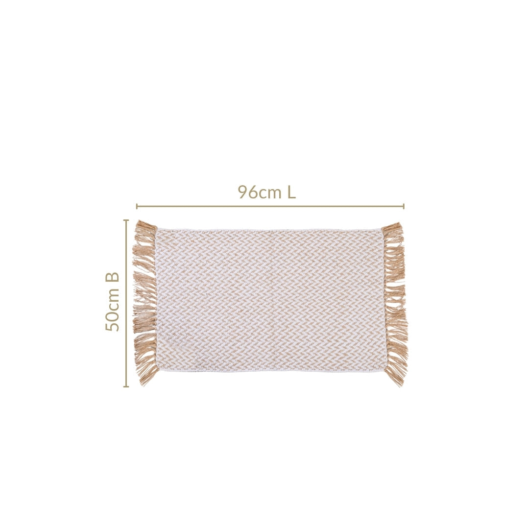 Minimal Cotton Anti Slip Floor Mat 96x50cm Nestasia