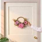 Rustic Rosy Ecofriendly Front Door Wreath 24cm Nestasia