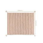 Tufted Stripes Throw Blanket Taupe Brown Nestasia