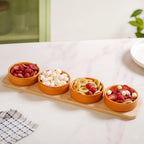 Rustic Style Bowl And Platter Set Of 5 For Sauces Snacks Or Salsa Nestasia