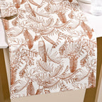 Mocha Fern Table Runner 6 Seater 185x35cm Nestasia