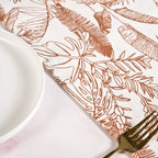 Mocha Fern Table Runner 6 Seater 185x35cm Nestasia