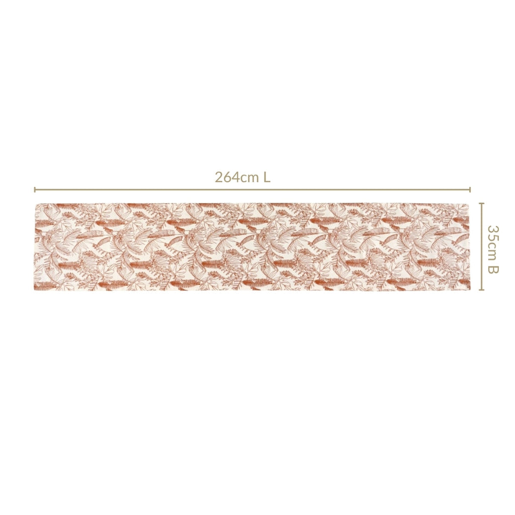 Mocha Fern Table Runner 8 Seater 264x35cm Nestasia