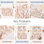 Mocha Fern Cotton Tablemat Set Of 4 Nestasia