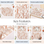 Mocha Fern Cotton Tablemat Set Of 6 Nestasia