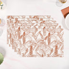 Mocha Fern Cotton Tablemat Set Of 6 Nestasia