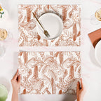 Mocha Fern Cotton Tablemat Set Of 6 Nestasia