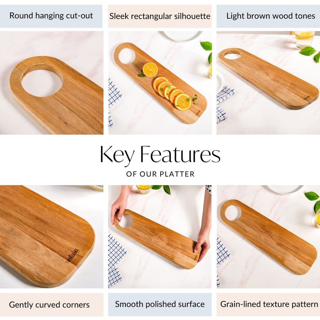 Long Charcuterie Serving Board 17 Inch Nestasia