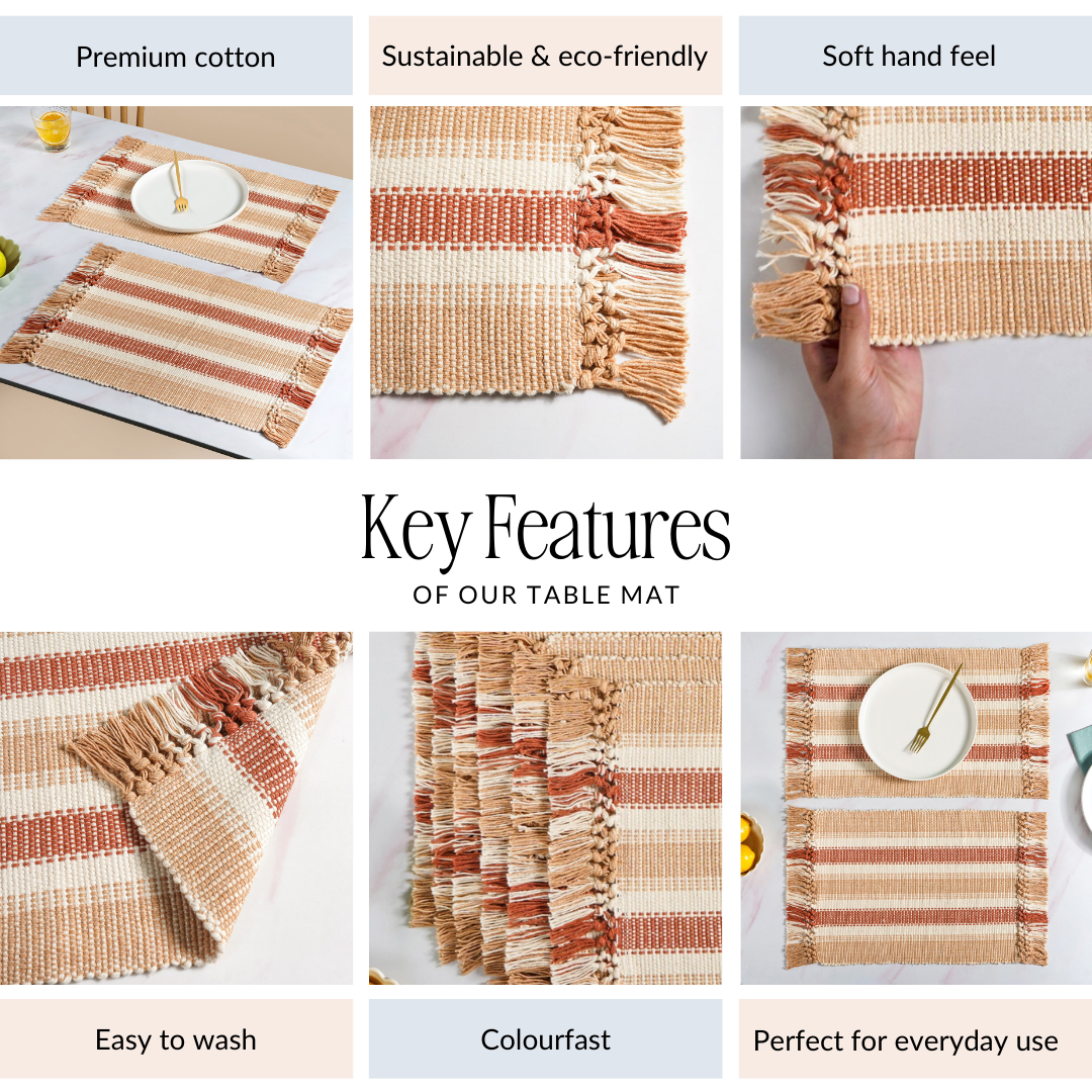 Rustic Cotton Placemat Set Of 6 Nestasia