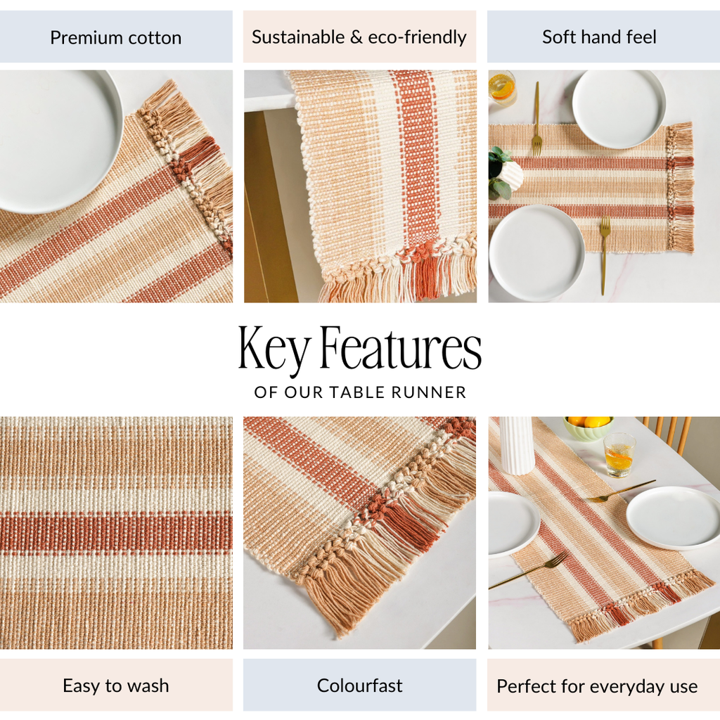 Rustic Cotton Runner 180x33cm Nestasia