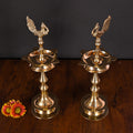 Brass Peacock Samai/Lamp Pair Vedansh Craft