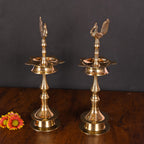 Brass Peacock Samai/Lamp Pair Vedansh Craft