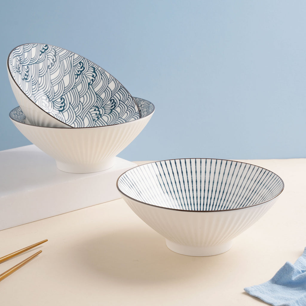 Meraki Ramen Bowl Scallop Patterns 700 ml Nestasia