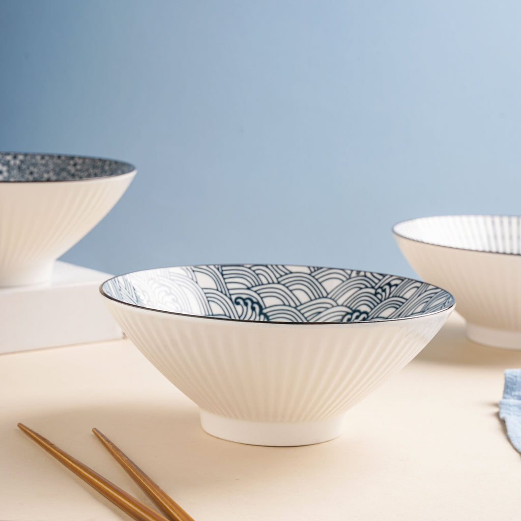 Meraki Ramen Bowl Scallop Patterns 700 ml Nestasia