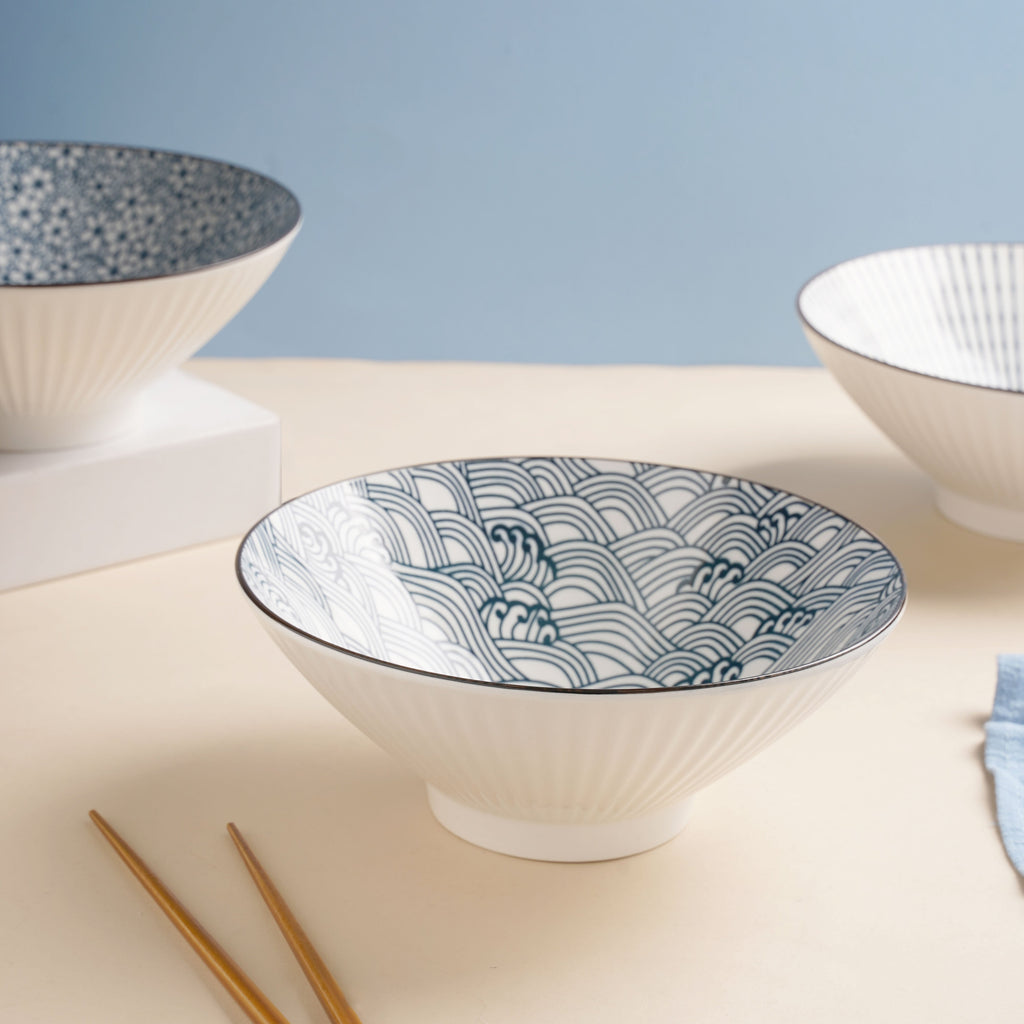 Meraki Ramen Bowl Scallop Patterns 700 ml Nestasia