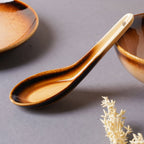 Brown Ceramic dinner set components For One Nestasia