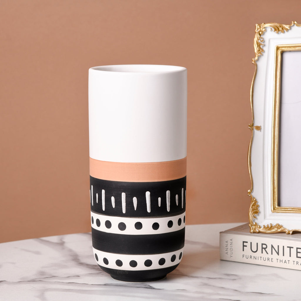 White Ethnic Vase Nestasia
