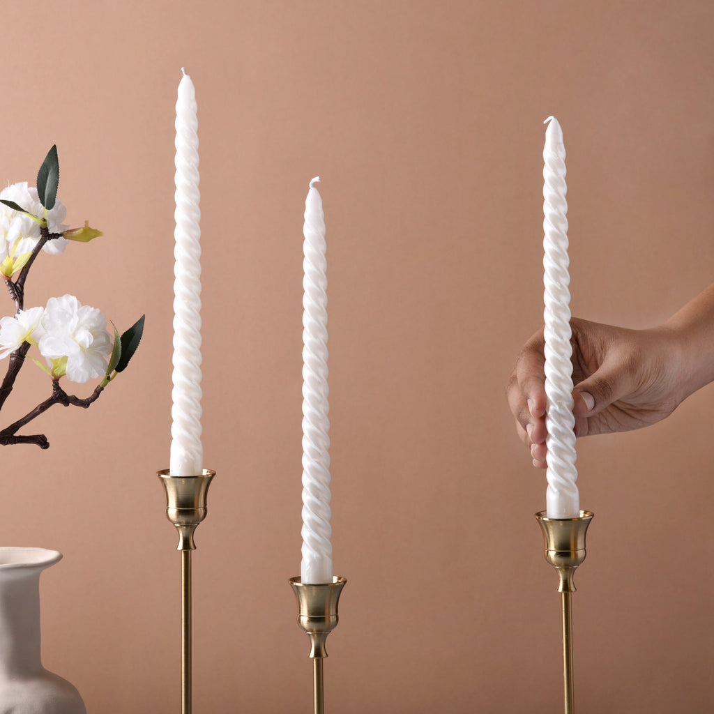 Swirl Candle Set of 4 Nestasia