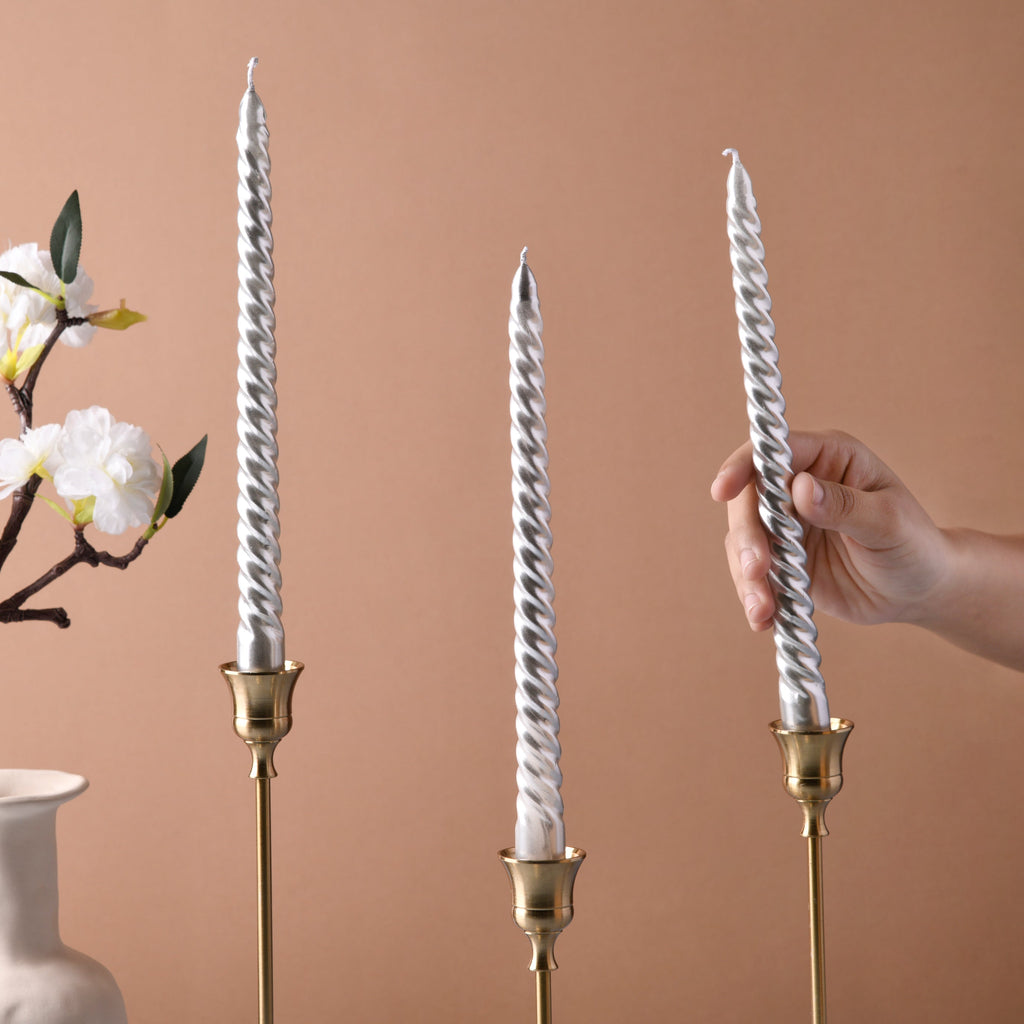 Swirl Candle Set of 4 Nestasia