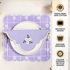 Lavender Embroidered Cotton Table Napkin Set Of 6 Nestasia