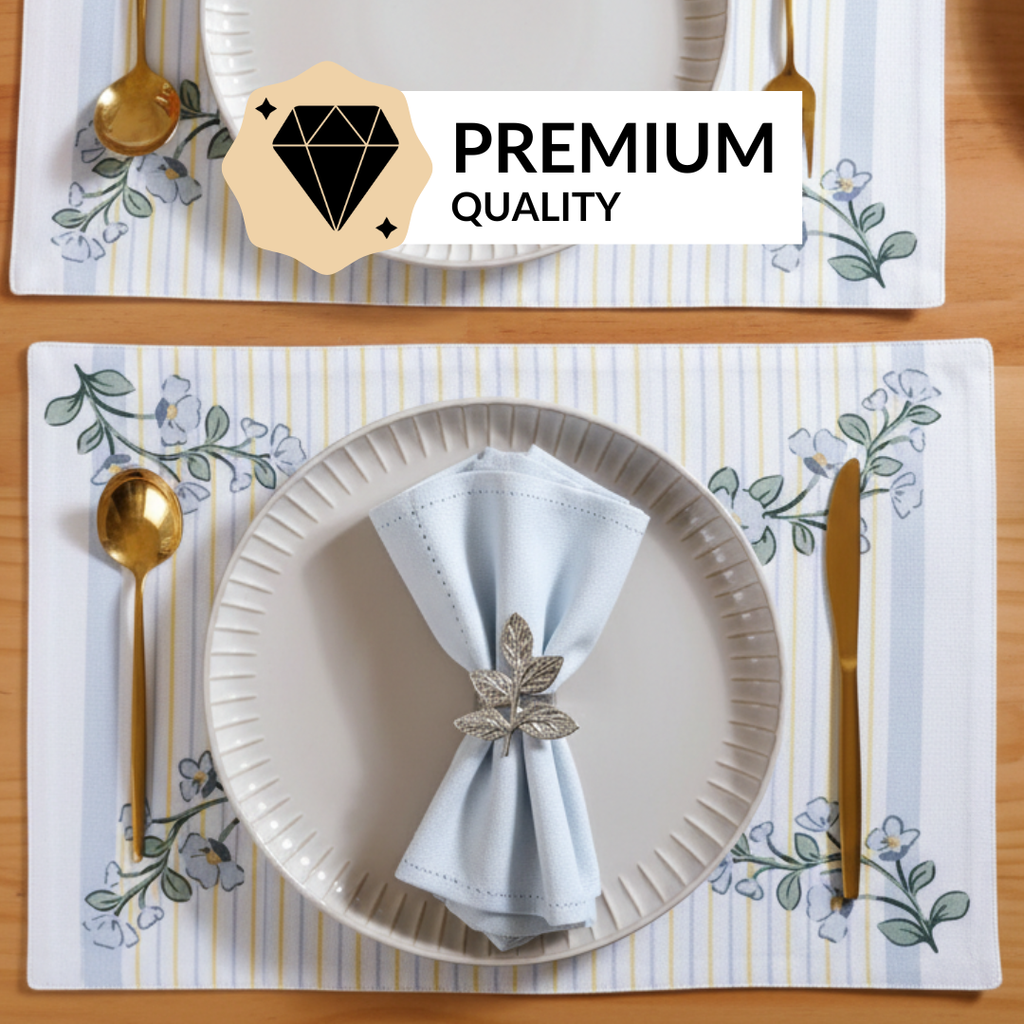 Azzurro Table Linen Hamper With Set Of 6 Rings Napkins And Mats Nestasia
