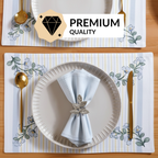 Azzurro Table Linen Hamper With Set Of 6 Rings Napkins And Mats Nestasia