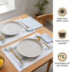 Azzurro Table Linen Hamper With Set Of 6 Rings Napkins And Mats Nestasia