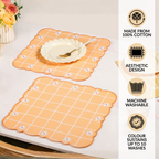 Daisy Cotton Embroidered Scallop Table Mat Set Of 6 Nestasia
