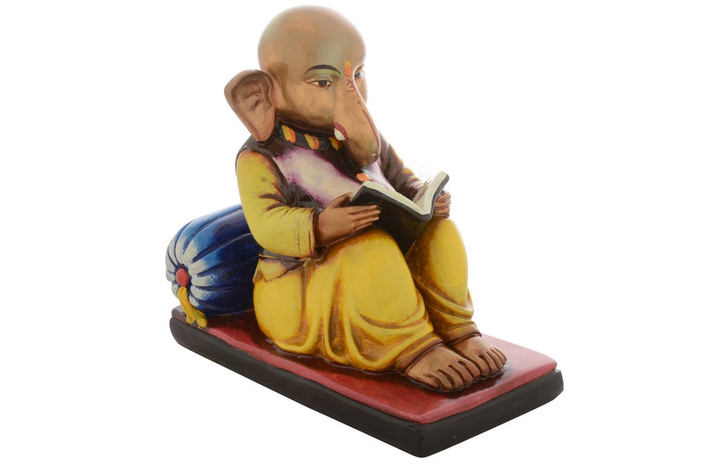 Premium Figurine of Lord Ganesha Reading Book Kafalo