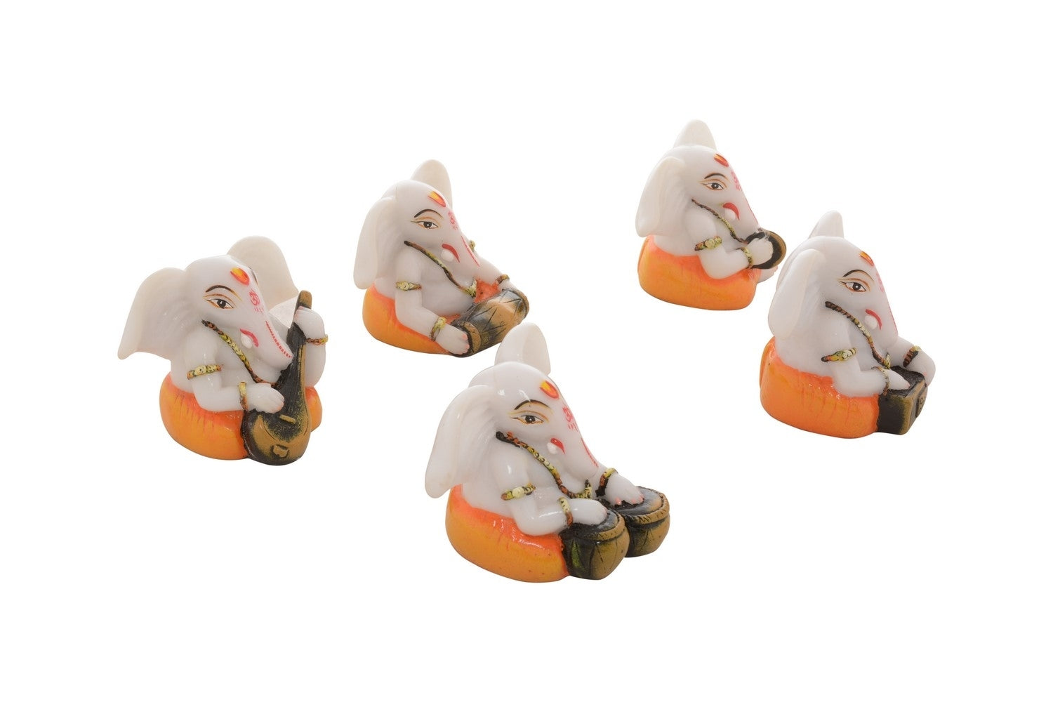 Set of 5 Lord Ganesha playing Musical Instruments Kafalo
