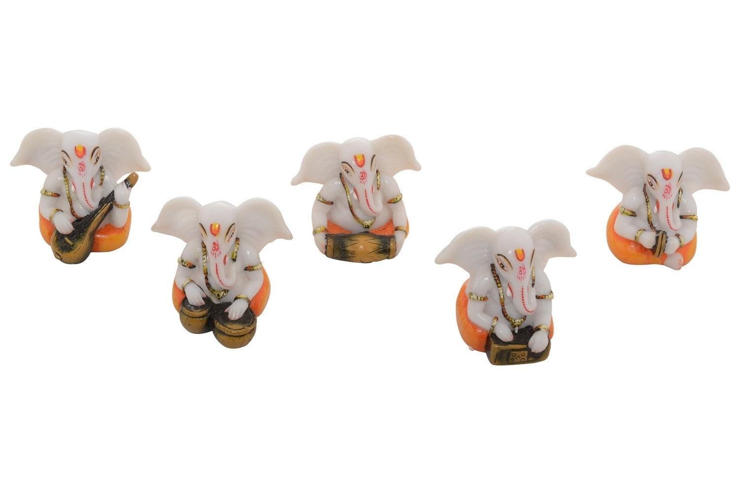 Set of 5 Lord Ganesha playing Musical Instruments Kafalo
