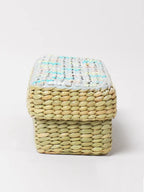 Rustic Long Seagrass Organizer Box for Desk & Wardrobe Essentials