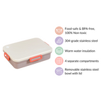 Insulated Bento Lunch Box With 4 Sections 900ml Nestasia