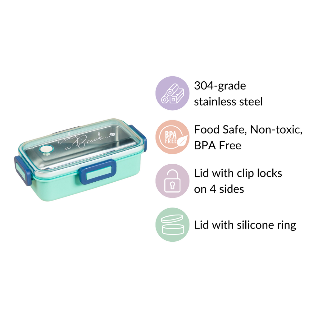 Stainless Steel Lunch Box Small Mint 530ml Nestasia