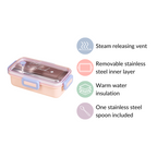 Stainless Steel Lunch Box For Office Small Pink 530ml Nestasia