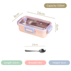 Stainless Steel Lunch Box For Office Small Pink 530ml Nestasia