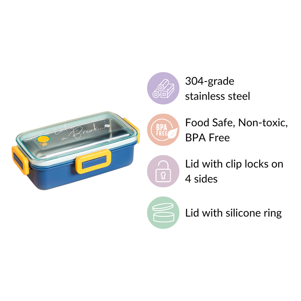 Stainless Steel Tiffin Box Small Blue 530ml Nestasia