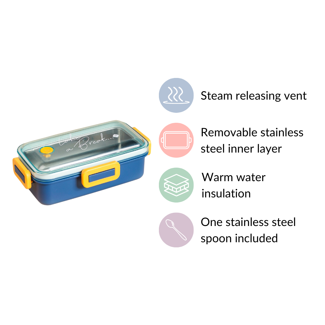 Stainless Steel Tiffin Box Small Blue 530ml Nestasia