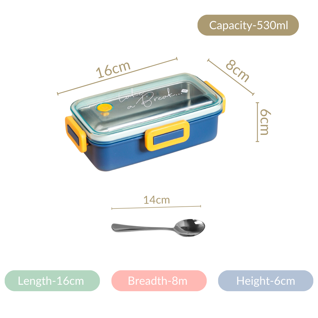 Stainless Steel Tiffin Box Small Blue 530ml Nestasia