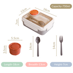 Tiffin Box For Office With 3 Compartments Brown 750ml Nestasia