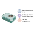 Lunch Box With 2 Sections Green 800ml Nestasia