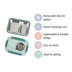 Lunch Box With 2 Sections Green 800ml Nestasia