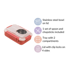Insulated Lunch Box With 2 Compartments Pink 800ml Nestasia