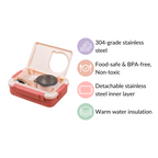 Bento Lunch Box With 4 Compartments Pink 1000ml Nestasia