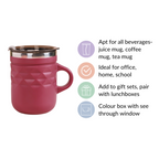 Travel Mug With Lid Magenta 400ml Nestasia