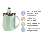 Portable Travel Coffee Mug With Lid Mint 400ml Nestasia