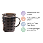 Stainless Steel Travel Mug For Car Black 400ml Nestasia