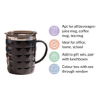 Stainless Steel Travel Mug For Car Black 400ml Nestasia